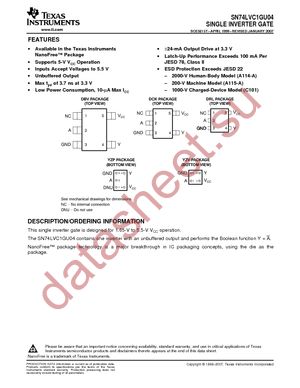 74LVC1GU04DCKTG4 datasheet  